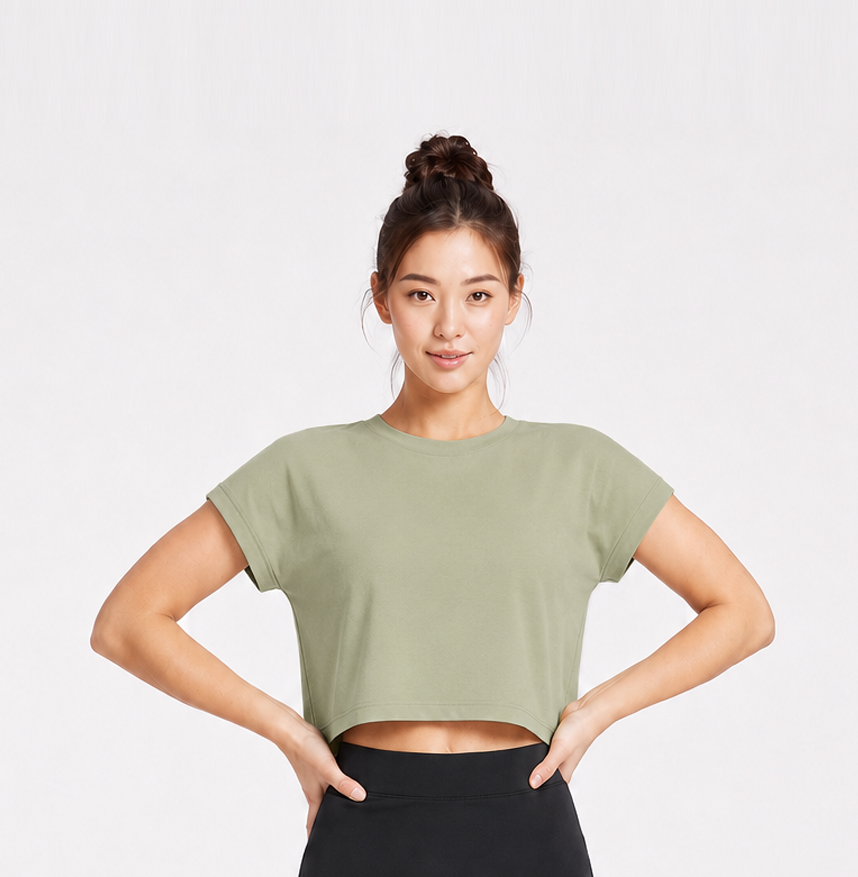 LIVEWELL - Cropped Short Sleeve Shirt